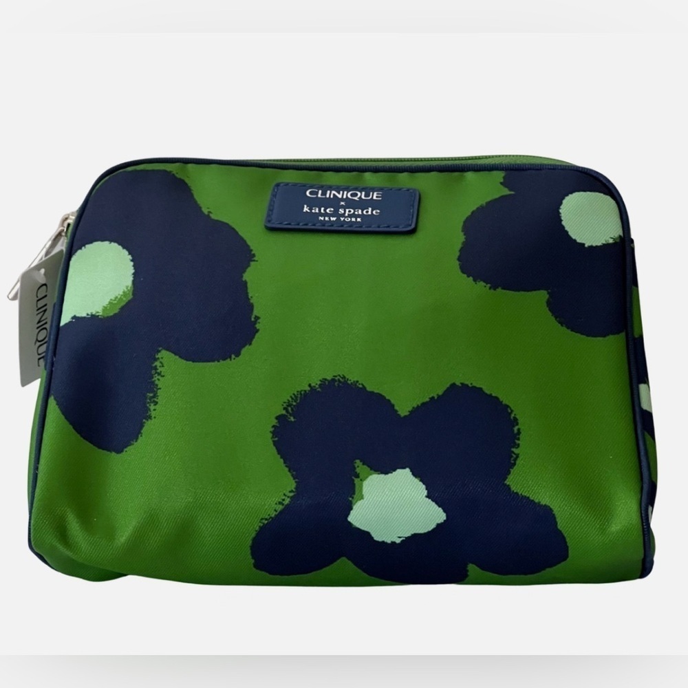 KATE SPADE for Clinique Navy Green Makeup Cosmetic Bag, Travel Pouch